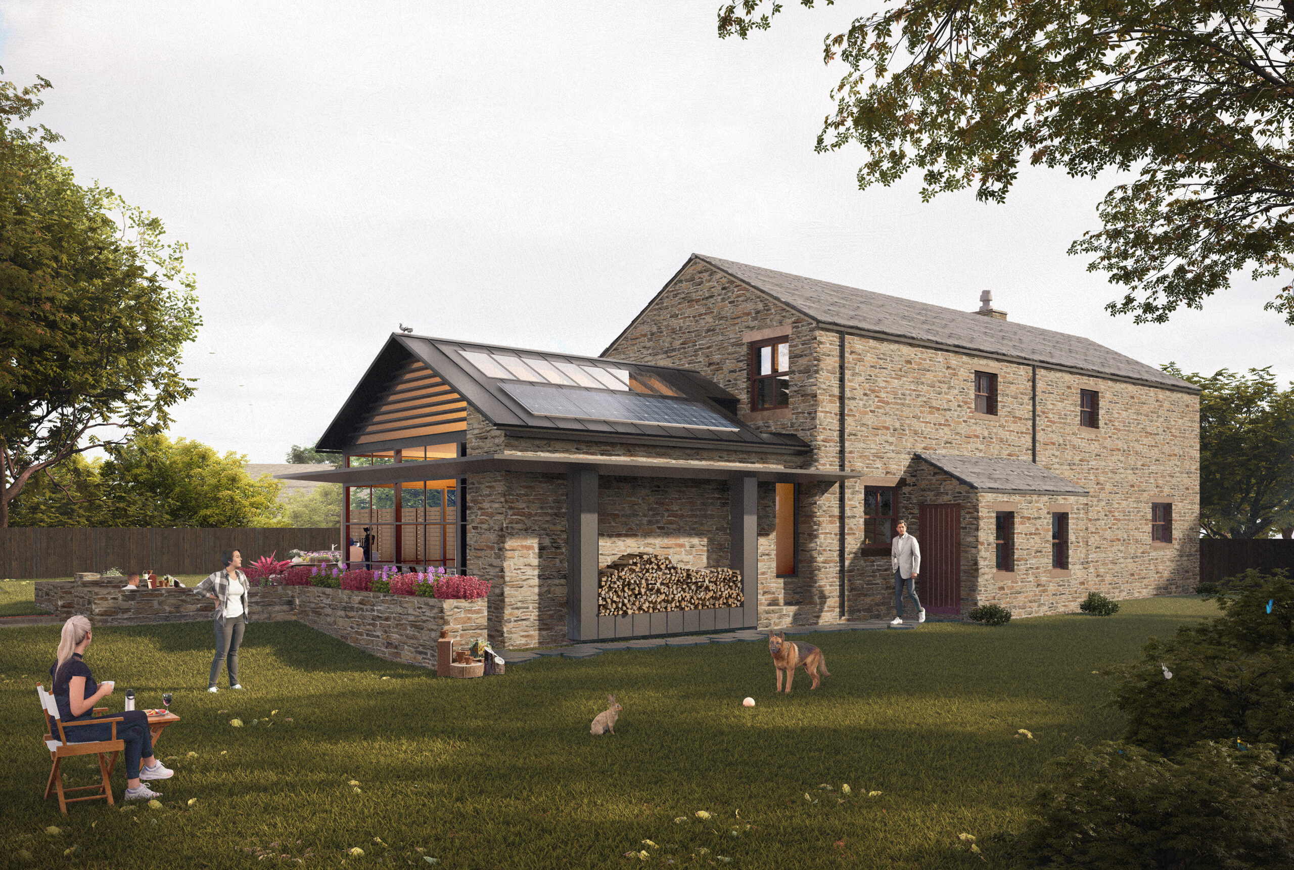 Modern Countryside House With Zinc Roof (Rear)